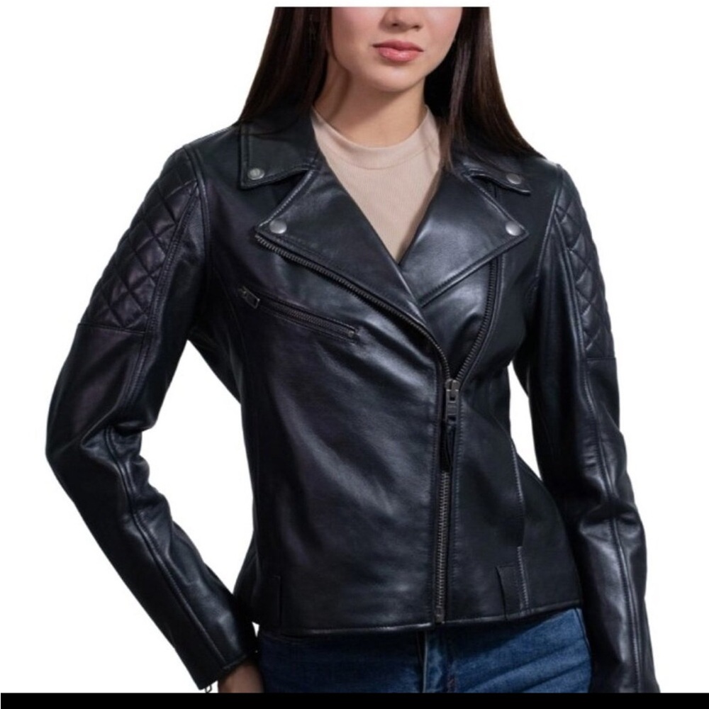 Frye Biker Jacket in Soft Lamb - Picture 2 of 6
